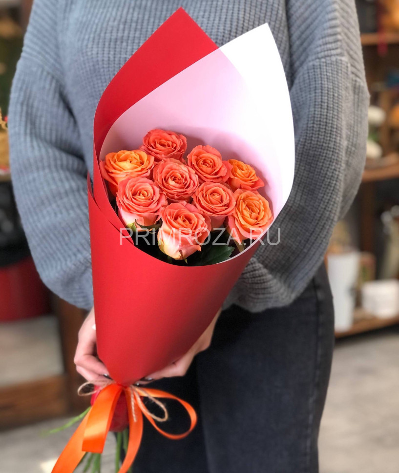 Букет из 9  Российских роз #R0151 Flowers delivery Vladivostok