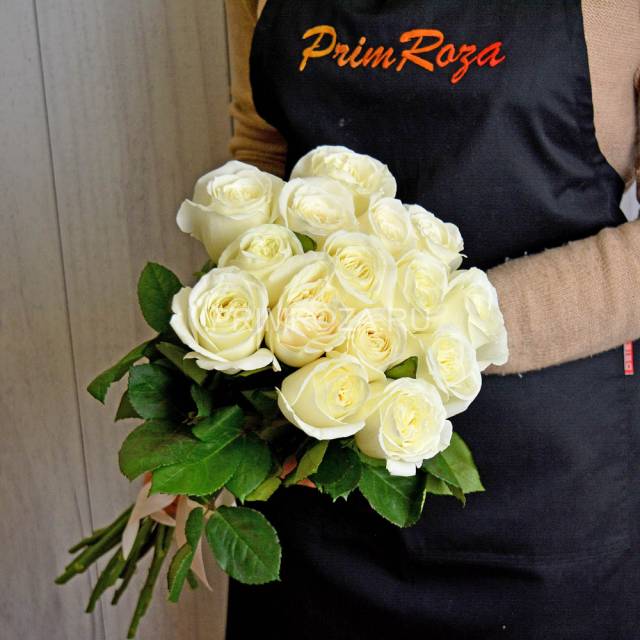 15 white roses #R1522