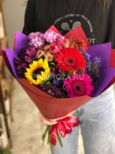 Букет- ассорти с подсолнухом #6345