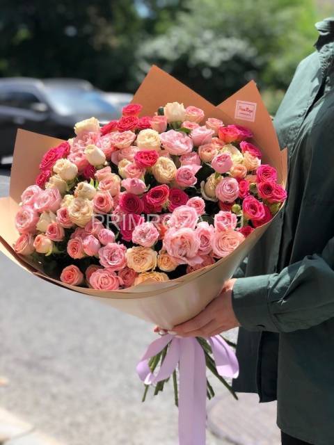 Букет из 25 кустовых роз #R0056 3