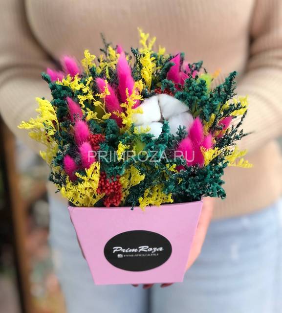Сборная композиция из сухоцветов #B0021