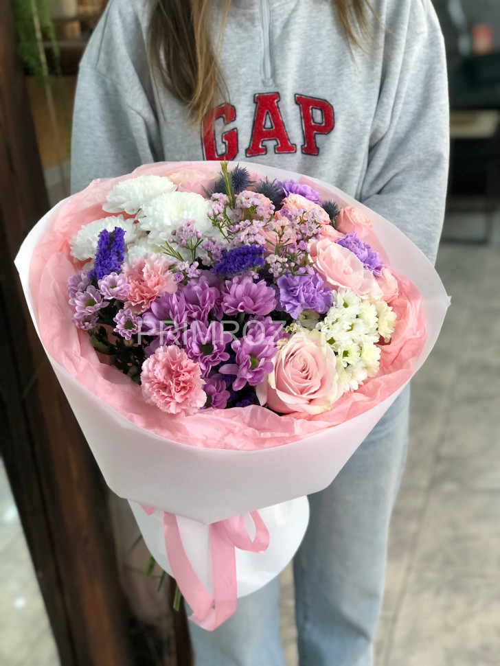 Букет- ассорти с пионовидной розой #6351 Flowers delivery Vladivostok
