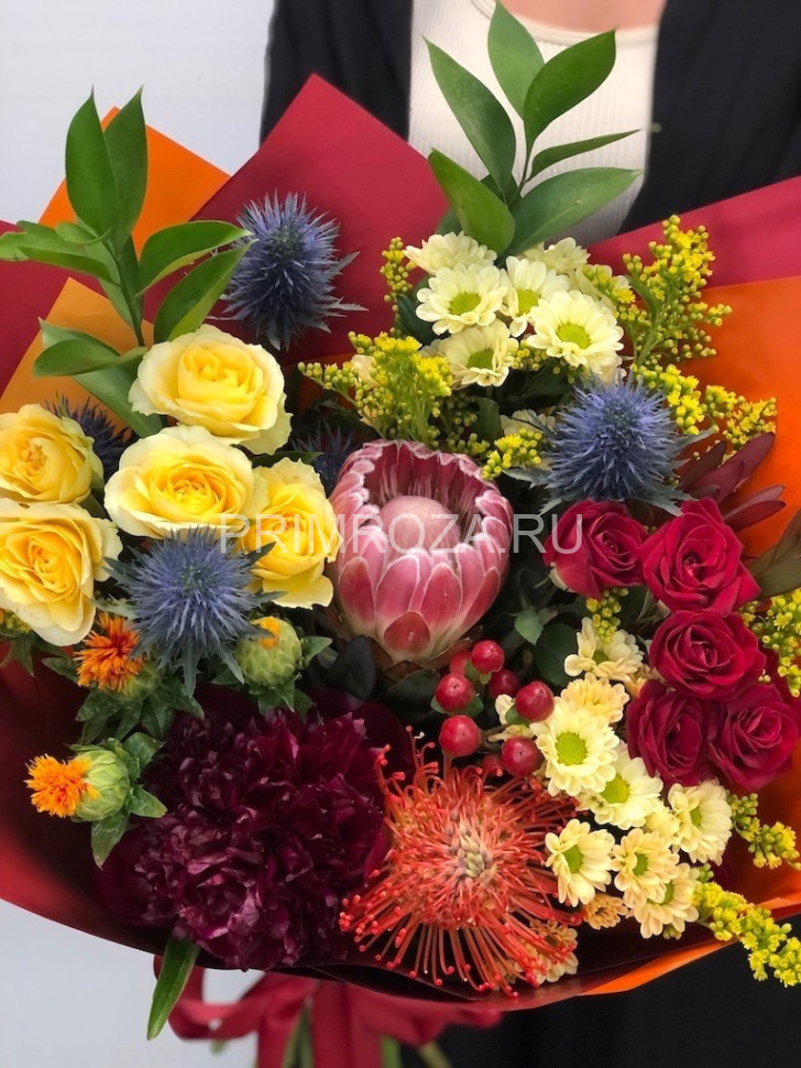 Яркое ассорти с протеей и нутаном №7321 Flowers delivery Vladivostok