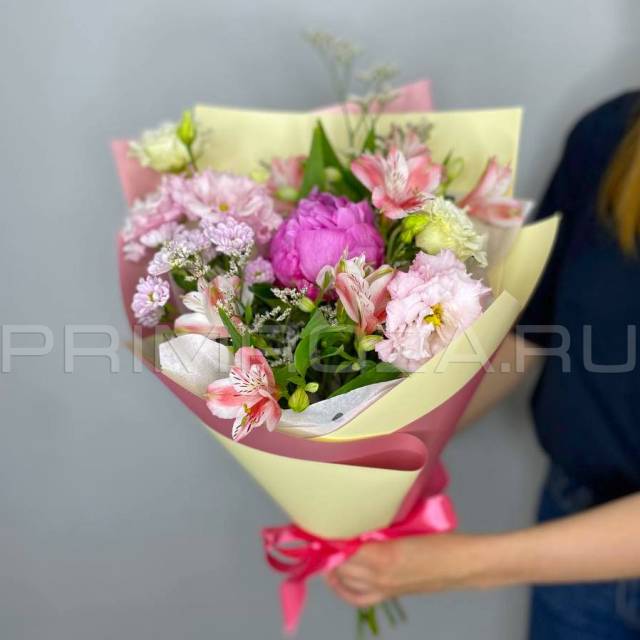 Composite bouquet with peony#V7452