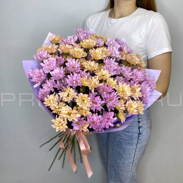 Bouquet of 15 bush chrysanthemums 
