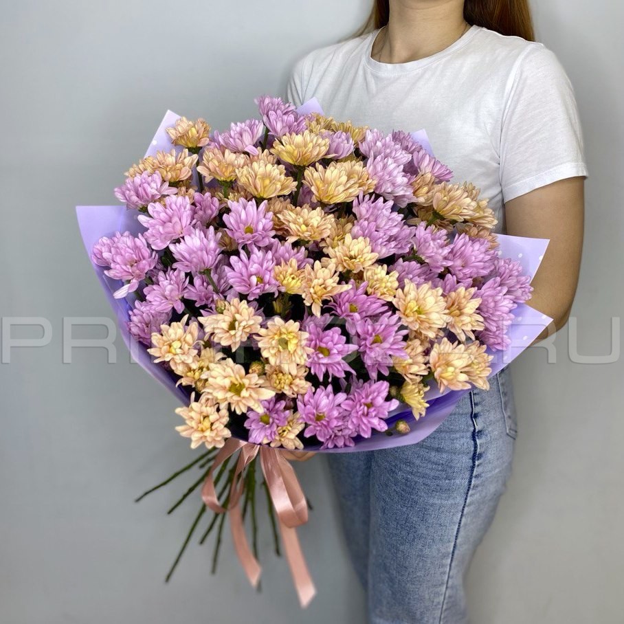 Bouquet of 15 bush chrysanthemums  Flowers delivery Vladivostok