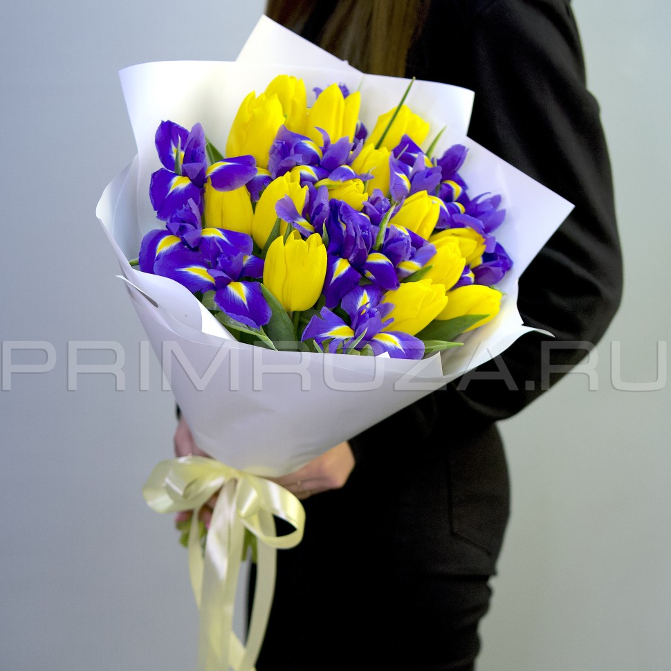 #M13 Букет из ирисов и тюльпанов   Flowers delivery Vladivostok