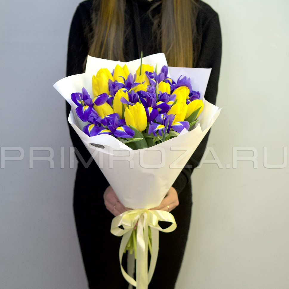 #M13 Букет из ирисов и тюльпанов   Flowers delivery Vladivostok