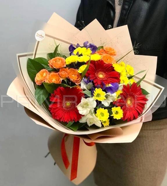 Prefabricated bouquet with gerbera #A98554