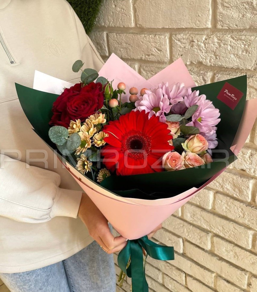 #M19 Ассорти с герберой  Flowers delivery Vladivostok