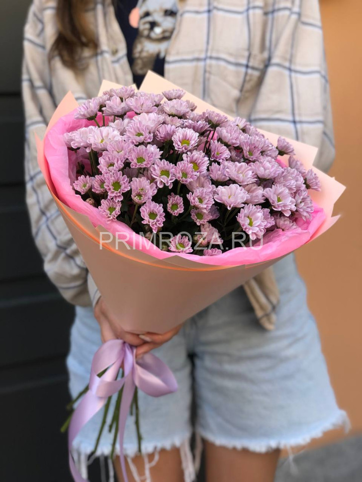 Монобукет из 7 сиреневых сантини Flowers delivery Vladivostok