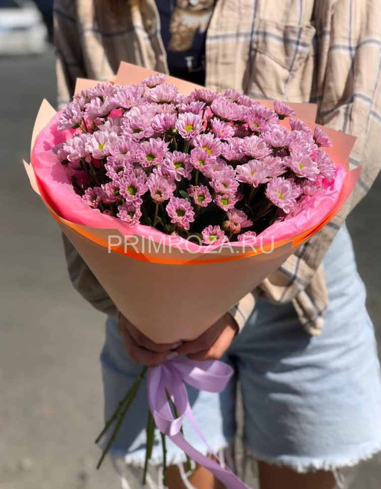 Монобукет из 7 сиреневых сантини Flowers delivery Vladivostok