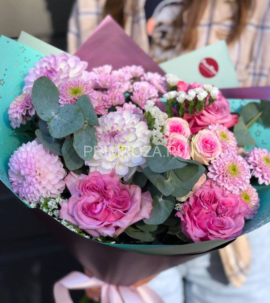Букет-ассорти с георгинами #Т0021 Flowers delivery Vladivostok