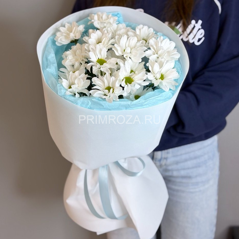 Compliment bouquet of chamomile chrysanthemum #V004  Flowers delivery Vladivostok
