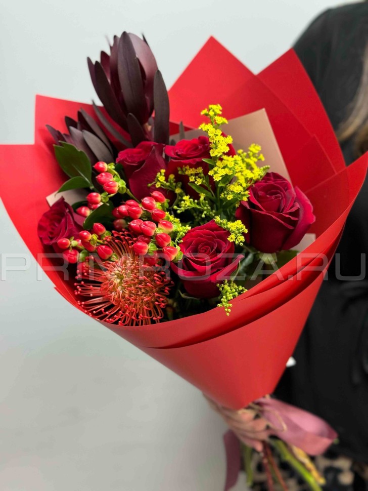 #M24 Экзотический букет с нутаном и лейкодендроном  Flowers delivery Vladivostok