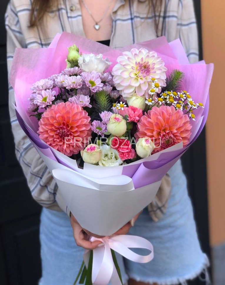 Букет-ассорти с георгинами #Т0022 Flowers delivery Vladivostok