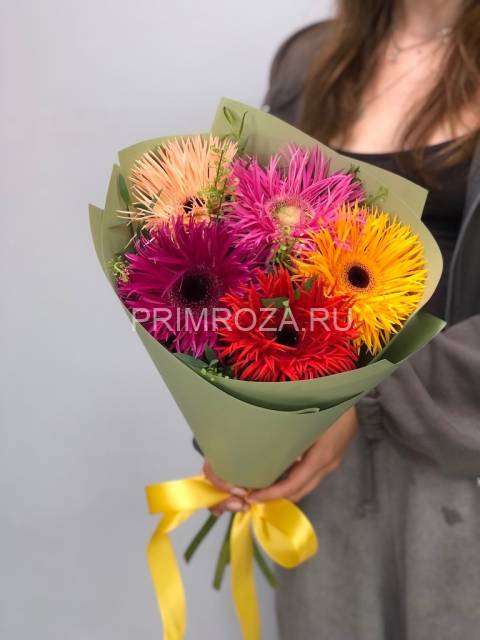 Букет с махровыми герберами #7338