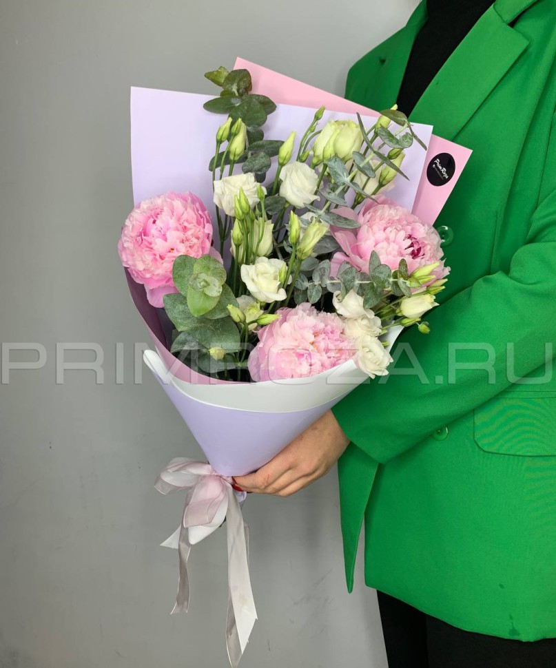 Prefabricated bouquet with peonies #A7303 Flowers delivery Vladivostok