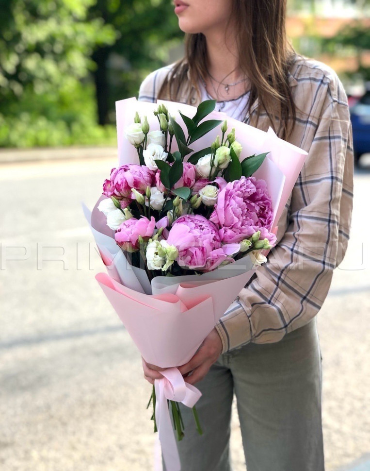 Prefabricated bouquet with peonies #A7303 Flowers delivery Vladivostok