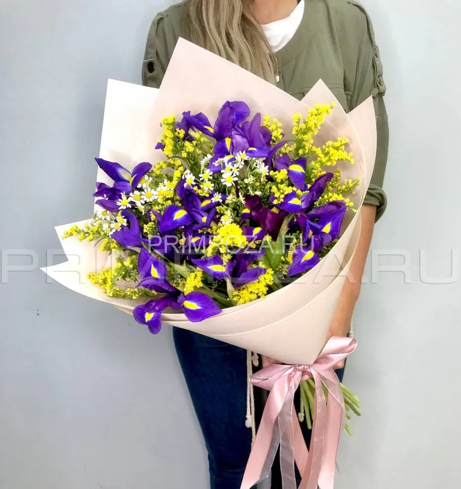 Prefabricated bouquet with irises #A5057 Flowers delivery Vladivostok