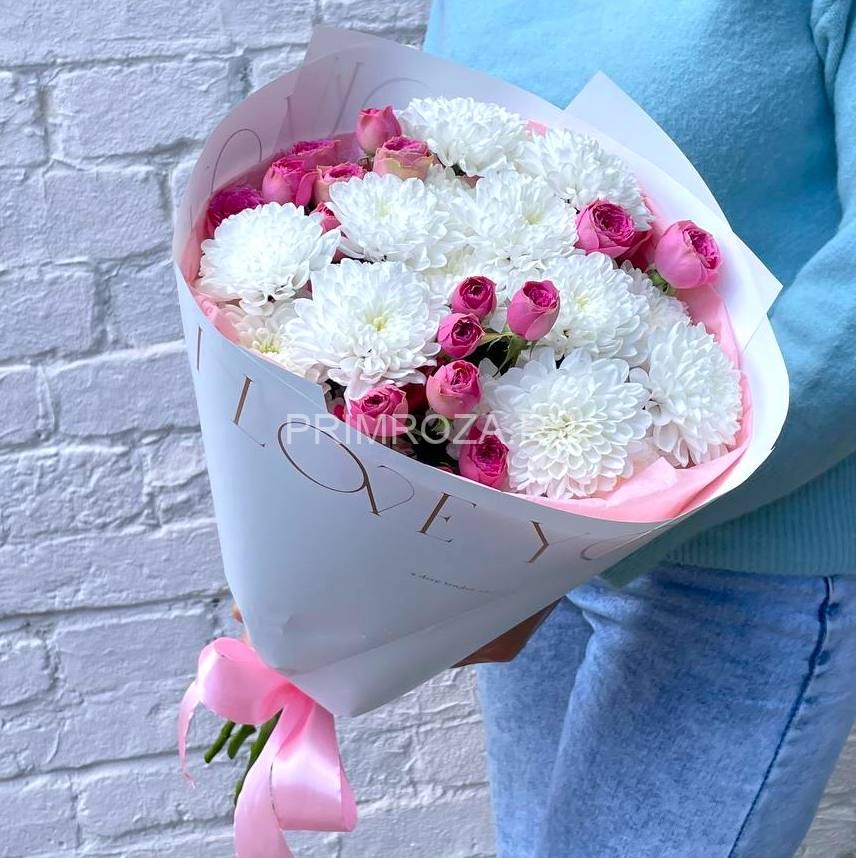 #DV011 Сборный букет с хризантемой 