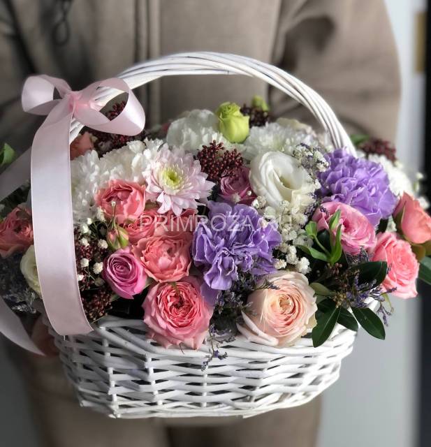 Сборный букет в корзине #A3014