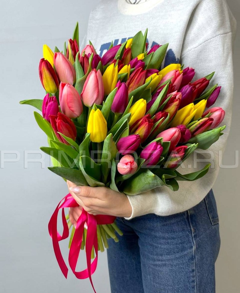 Tulips, 51 PCs #T009 Flowers delivery Vladivostok