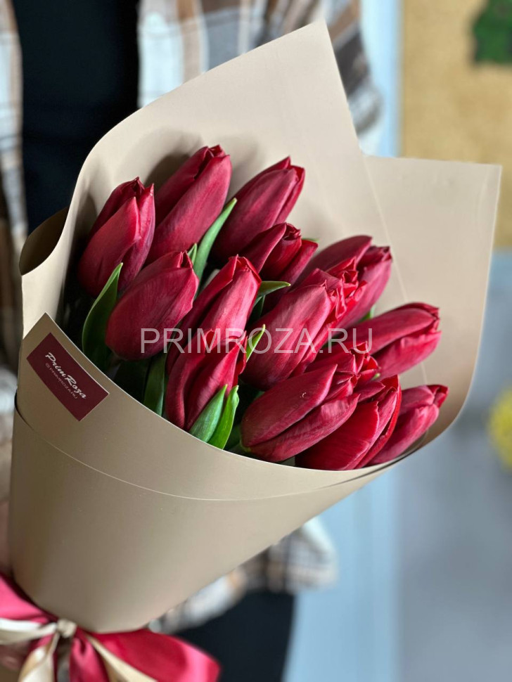 КРАСНЫЕ ТЮЛЬПАНЫ (15шт)   Flowers delivery Vladivostok