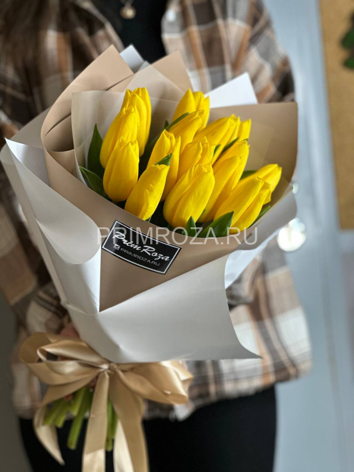 ЖЕЛТЫЕ ТЮЛЬПАНЫ (15шт)    Flowers delivery Vladivostok