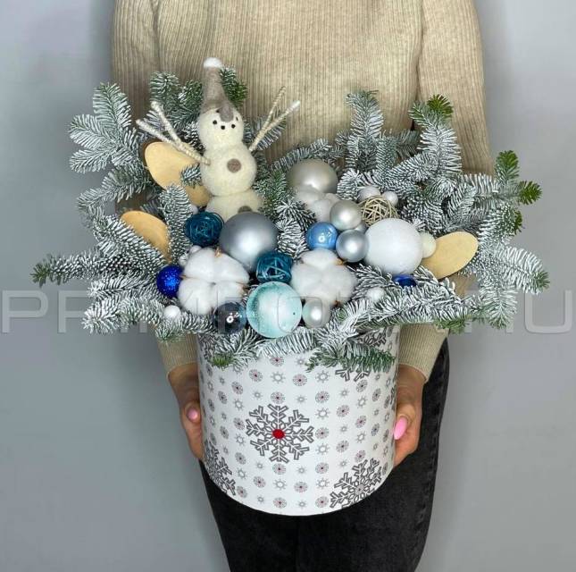 New Year's composition in a decorative box #NY1125