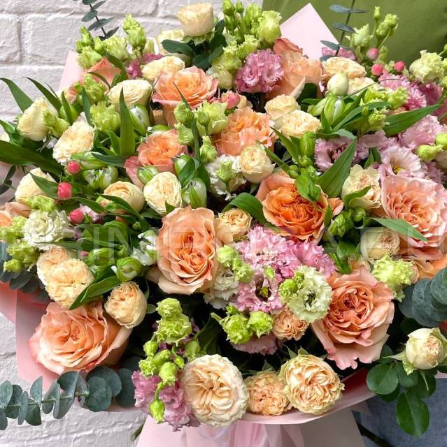Composite bouquet with peony rose #A022