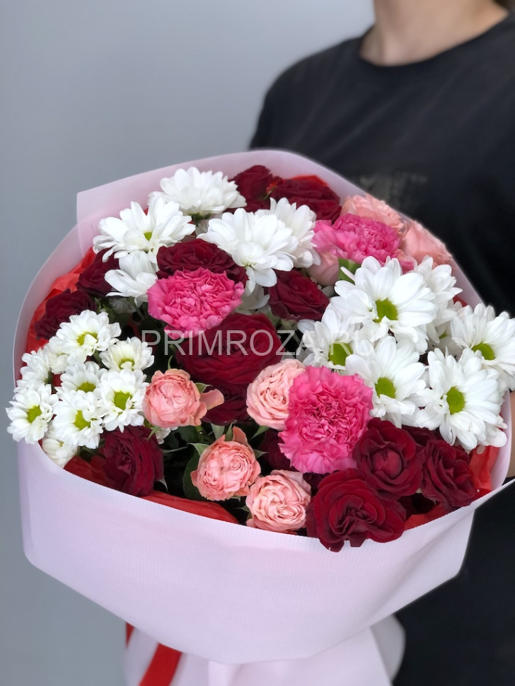 Сборный букет из хризантем и кустовых роз #7360 Flowers delivery Vladivostok
