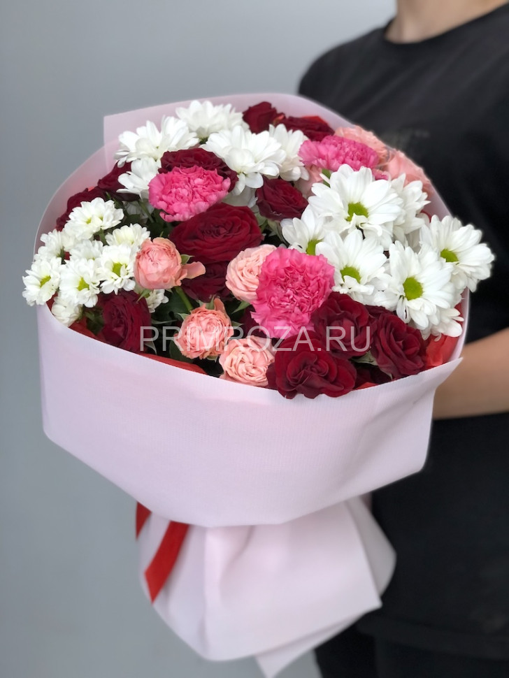 Сборный букет из хризантем и кустовых роз #7360 Flowers delivery Vladivostok