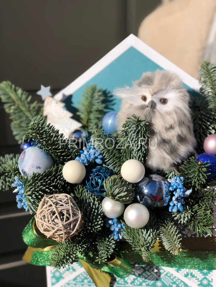 Новогодняя композиция в конверте #NY531 Flowers delivery Vladivostok