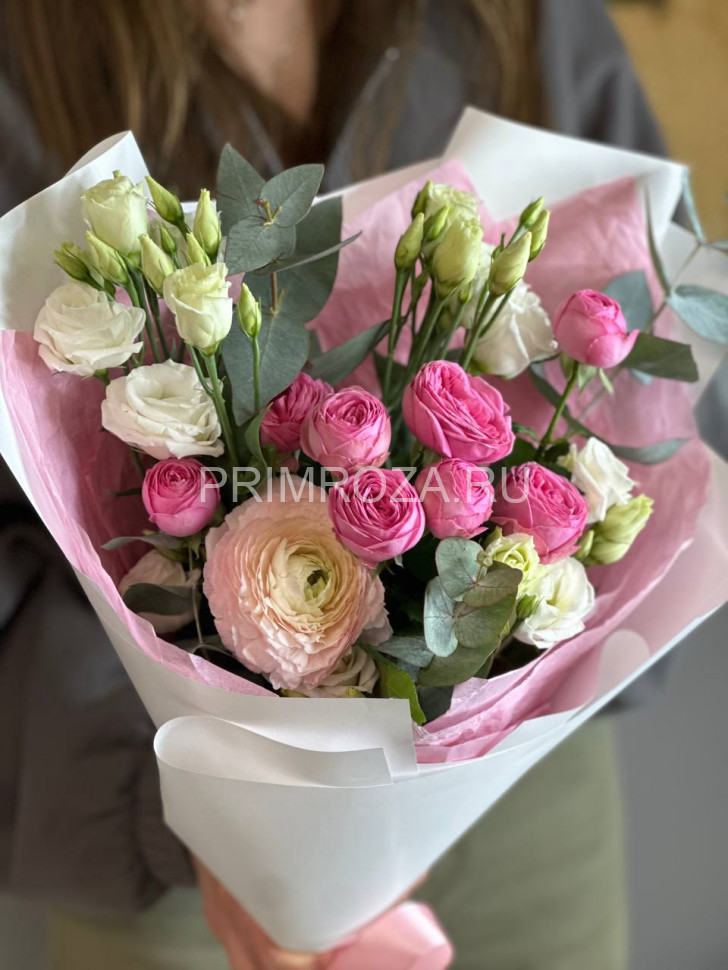 Сборный букет с ранунгулюсом #Т6697 Flowers delivery Vladivostok