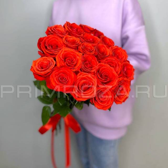 Bouquet of 21 scarlet roses #A0066