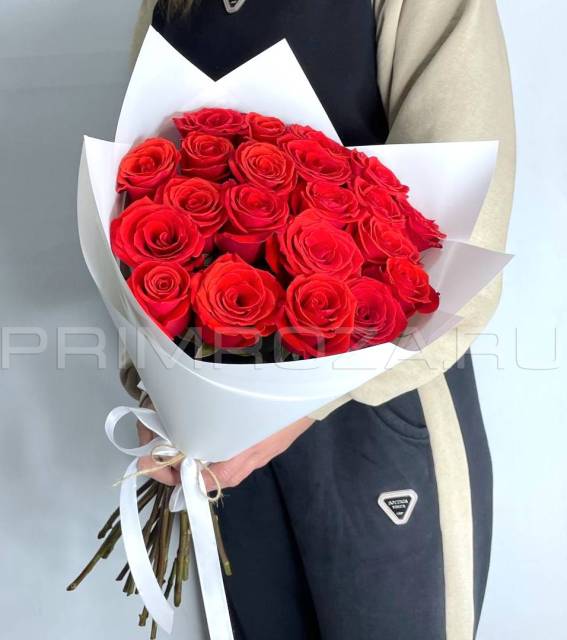 Bouquet of 21 scarlet roses #A0066