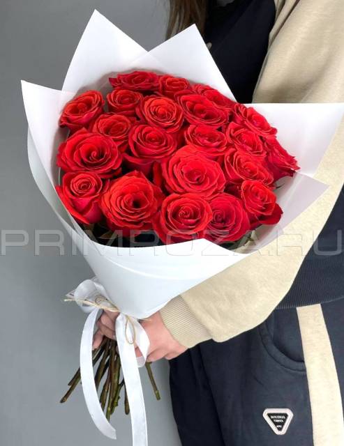 Bouquet of 21 scarlet roses #A0066