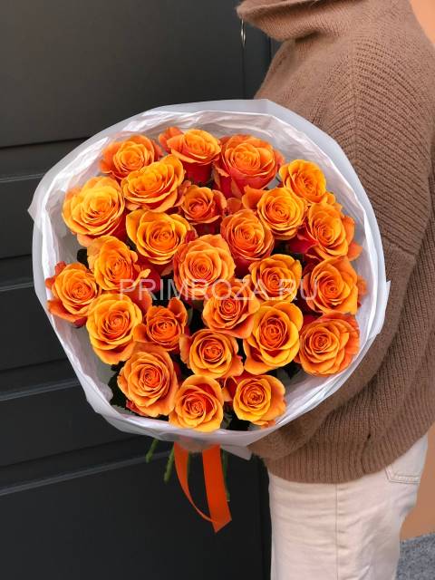 Bouquet of 25 fiery roses #A0013