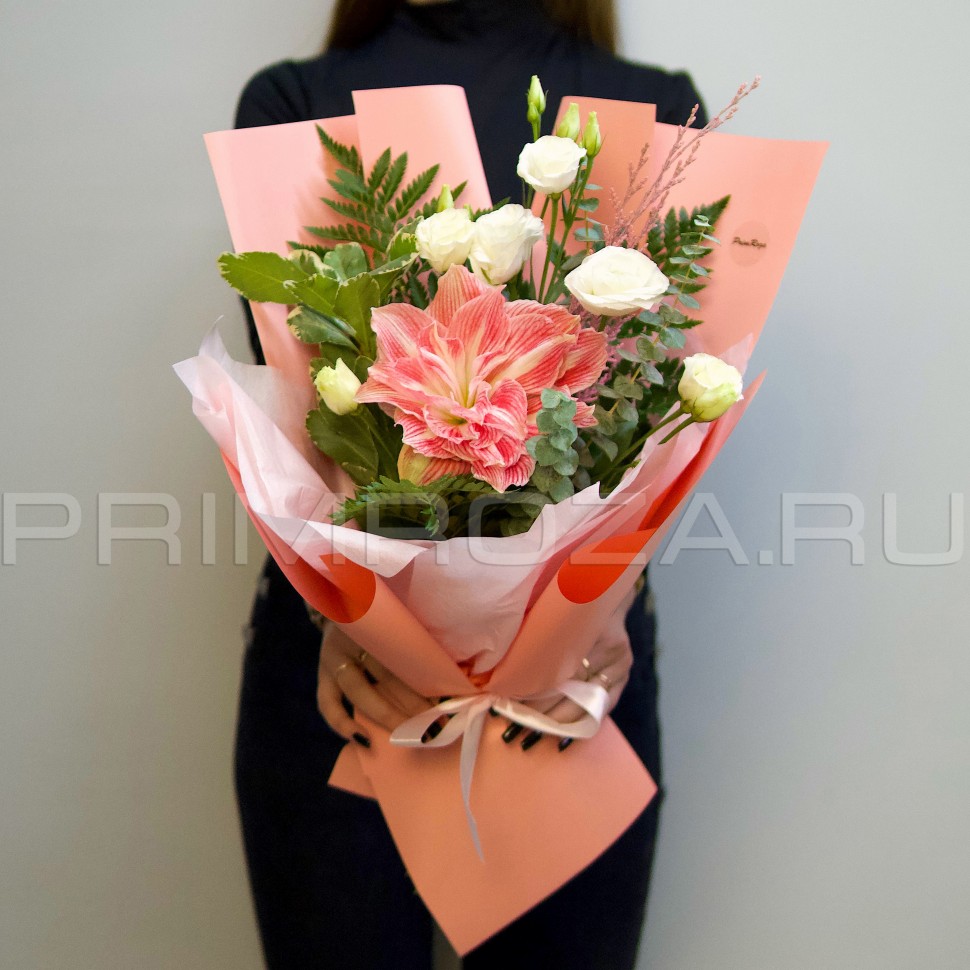 Bouquet with amaryllis #DM17 Flowers delivery Vladivostok