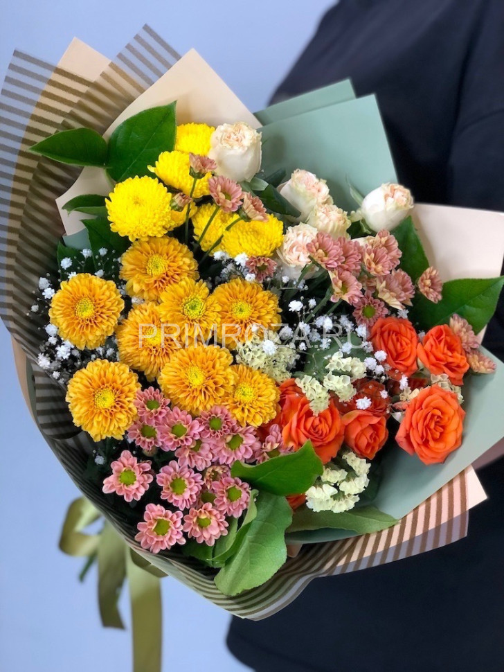 Букет из хризантем и кустовых роз #7367 Flowers delivery Vladivostok