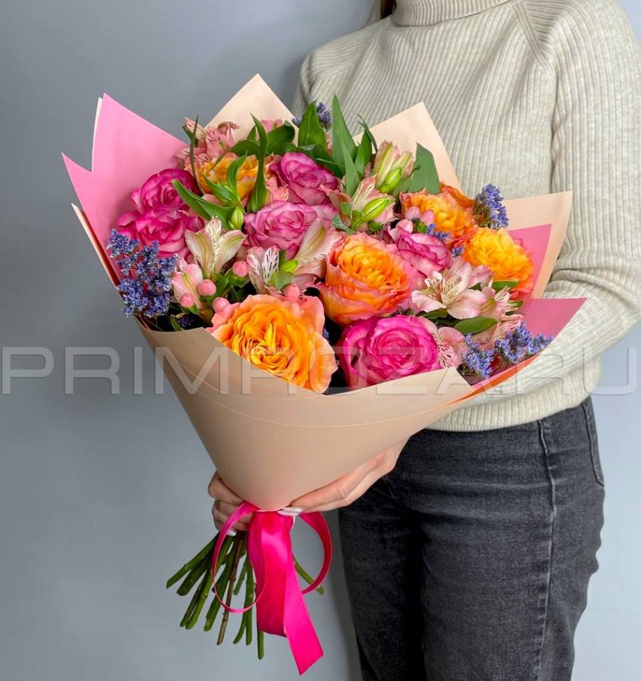 Bouquet of lilies with bamboo #L7890 Flowers delivery Vladivostok