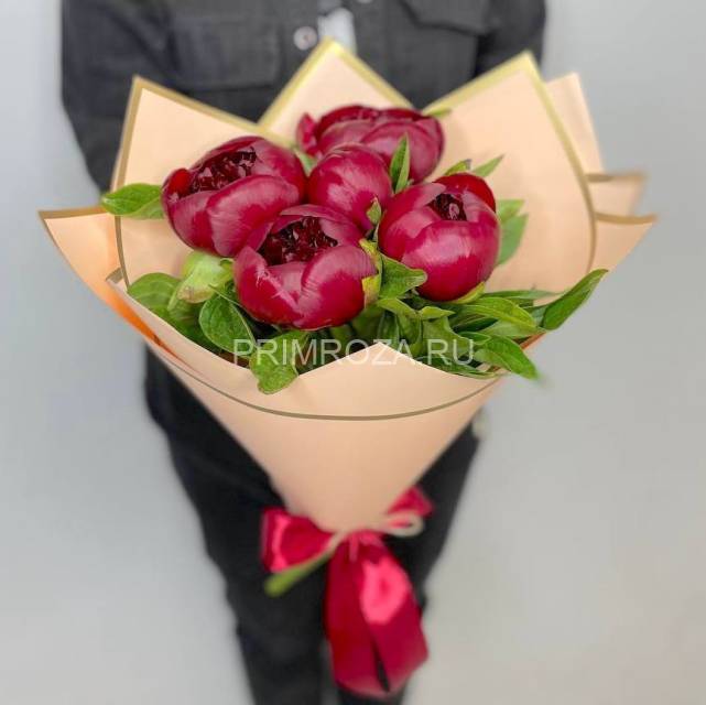 Monobook of 5 peonies #P4353