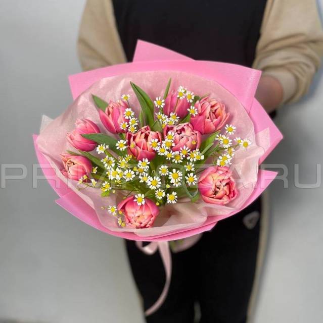 Bouquet of peony-shaped tulips #T8588