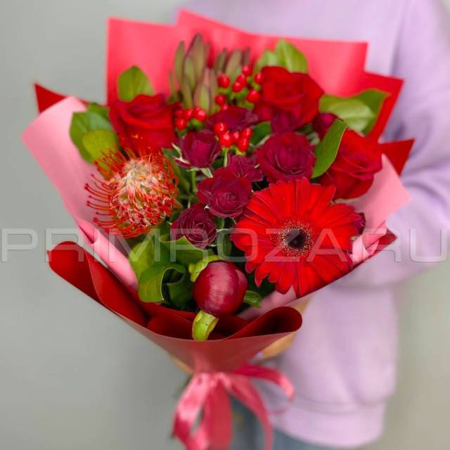 Prefabricated bouquet with gerbera #A02094