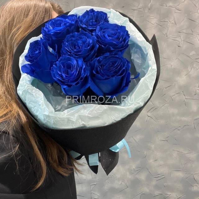 Букет синих роз (7 шт)